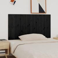Wandhoofdbord 166x3x90 cm massief grenenhout zwart - thumbnail
