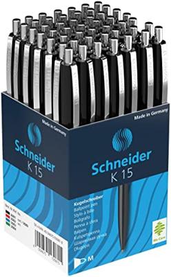 50x Balpen Schneider K 15 zwart medium