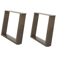 Salontafelpoten 2 st U-vormig 60x(42-43) cm staal naturel - thumbnail