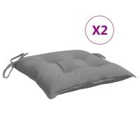 VidaXL Stoelkussens 2 st 40x40x7 cm oxford stof grijs - thumbnail