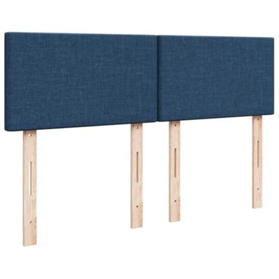 Boxspring met matras stof blauw 140x200 cm