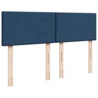 Boxspring met matras stof blauw 140x200 cm - thumbnail