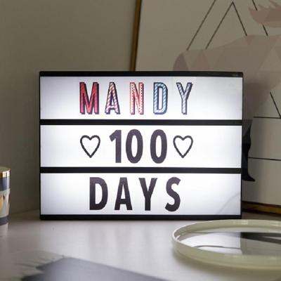 Alphabet Handmade Puzzle Light Box Decoration Night Light Home Decoration with Black and White Card(Black box black strip)