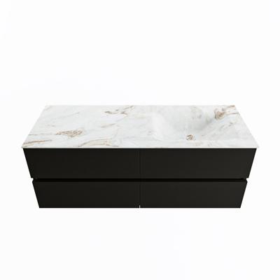 MONDIAZ VICA-DLUX 130cm badmeubel onderkast Urban 4 lades. Inbouw wastafel CLOUD rechts zonder kraangat, kleur Frappe. MONDIAZ VICA-DLUX 130cm badmeubel onderkast Urban 4 lades. Inbouw wastafel CLOUD rechts zonder kraangat, kleur Frappe.