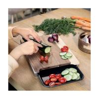 Snijplank - LIVOO - MES155 - FSC acaciahout - 36,5 x 27,5 cm - Uitneembare lekbak - thumbnail