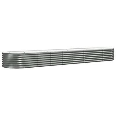 VidaXL Plantenbak 368x80x36 cm gegalvaniseerd staal grijs VidaXL Plantenbak 368x80x36 cm gegalvaniseerd staal grijs