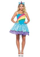 Rainbow Unicorn Kostuum Dames - thumbnail