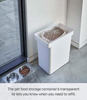 Yamazaki 5617 TOWER Voedingscontainer voor huisdieren (12 KG), wit, polypropyleen/ABS-hars/POM-hars/siliconen, minimalistisch, 41 x 24 x 42,5 cm - thumbnail
