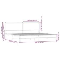 Bedframe zonder matras metaal sonoma eikenkleur 200x200 cm - thumbnail