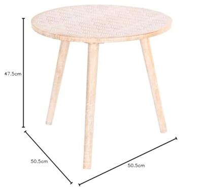 Bijzettafel DKD Home Decor Bruin Mangohout (50,5 x 50,5 x 47,5 cm) Bijzettafel DKD Home Decor Bruin Mangohout (50,5 x 50,5 x 47,5 cm)