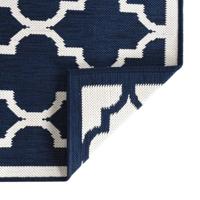 VidaXL Buitenkleed omkeerbaar 80x150 cm marineblauw en wit - thumbnail