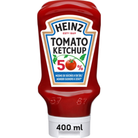 Heinz Tomato Ketchup 50% Minder Suikers en Zout 400 ml bij Jumbo - thumbnail
