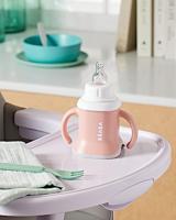 3-in-1-meegroeibeker 'Evoluclip' van BEABA old pink - thumbnail