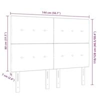 LED Hoofdbord met LED-striplichten Lichtgrijs 144 cm Polyester - thumbnail