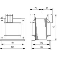 BLOCK STEU 100/48 Stuurtransformator, Scheidingstransformator 1 x 215 V/AC, 230 V/AC, 245 V/AC, 385 V/AC, 400 V/AC, 415 V/AC 2 x 24 V/AC, 48 V/AC 100 VA - thumbnail
