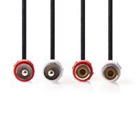 Nedis Stereo-Audiokabel | 2x RCA Male | 2x RCA Female | 2 m | 1 stuks - CAGB24205BK20 CAGB24205BK20 - thumbnail