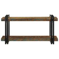 Wandschap massief gerecycled hout meerkleurig - thumbnail