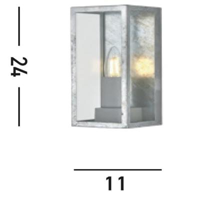 Searchlight Antiek zilveren buitenlampBox II - 90151SI