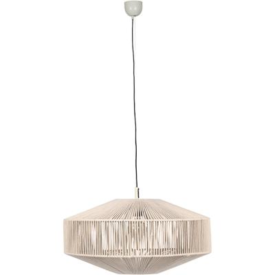 LED Hanglamp - Hangverlichting - Trion Silka - E27 Fitting - 1-lichts - Rond - 61cm - Cremewit - Metaal