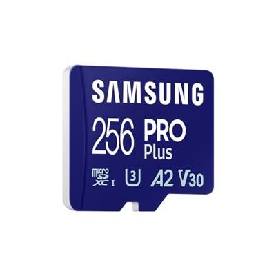 Samsung PRO Plus 256GB (2023) microSDXC + SD Adapter Micro SD-kaart Blauw - thumbnail