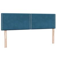 Boxspring met matras fluweel donkerblauw 160x210 cm - thumbnail