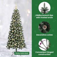 VidaXL Kunstkerstboom met 150 led groen 150 cm pvc en plastic en staal - thumbnail