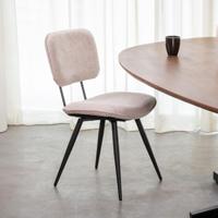 LABEL51 Eetkamerstoel Liva - Naturel - Elite - Zwart Metalen Frame - thumbnail