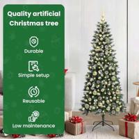 VidaXL Kunstkerstboom met 150 led groen 150 cm pvc en plastic en staal - thumbnail