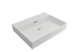 Wastafel Hangend Plieger Kansas 60x45cm Keramiek met Overloop Mat Wit Zonder Kraangat Wastafel Hangend Plieger Kansas 60x45cm Keramiek met Overloop Mat Wit Zonder Kraangat