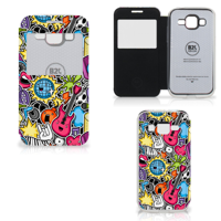 Samsung Galaxy Core Prime Wallet Case met Pasjes Punk Rock - thumbnail