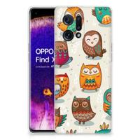 OPPO Find X5 | TPU Hoesje | Vrolijke Uilen - thumbnail
