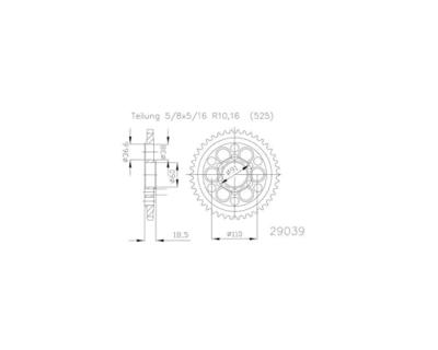ESJOT Chain wheel 525 38z steel silver