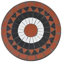 Bistrotafel mozaek 50x70 cm keramiek terracottakleurig en wit - thumbnail