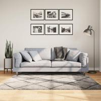 Vloerkleed PAMPLONA shaggy hoogpolig 160x160 cm beige antraciet - thumbnail