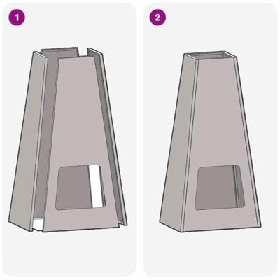 Vuurkorf Zwart 50 x 35 x 100 cm Koudgewalst staal