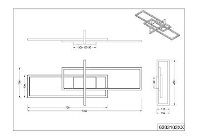Trio Ø 50cm plafondlampSeasons hout met zwart - 611500302