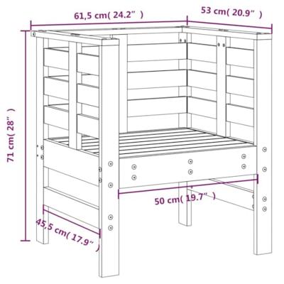 Tuinstoelen 2 st 61,5x53x71 cm massief grenenhout grijs