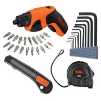 BLACK+DECKER KIT: 3.6V Schroevendraaier met lader en 34 accessoires - CS3651LCA35-QW - thumbnail