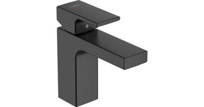 Wastafelmengkraan HansGrohe Vernis Shape Eengreeps 100 Met Trekwaste CoolStart Mat Zwart