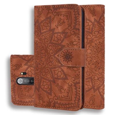 Voor Xiaomi Redmi Note 8 Pro kalf patroon Mandala dubbele vouwen ontwerp reliëf lederen draagtas met portemonnee & houder & kaartsleuven (bruin) Voor Xiaomi Redmi Note 8 Pro kalf patroon Mandala dubbele vouwen ontwerp reliëf lederen draagtas met portemonnee & houder & kaartsleuven (bruin)