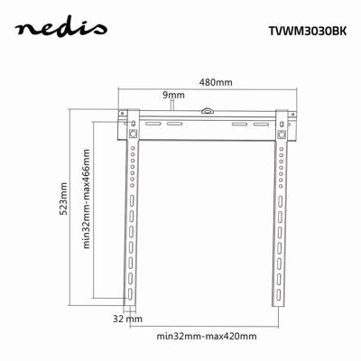 Vaste TV Muurbeugel | 32 - 55" | Max. 55 kg | 9 mm wandafstand - thumbnail