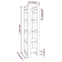 Boekenkast/kamerscherm 41x35x160 cm massief grenenhout wit - thumbnail
