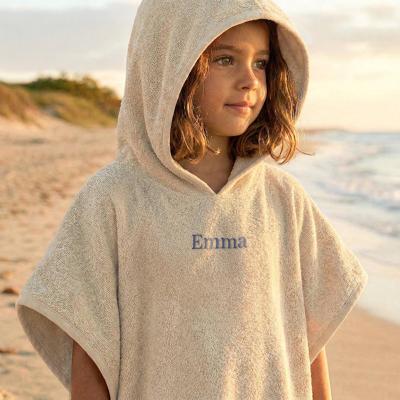 Kinderponcho met naam - 6/12 jaar - Beige