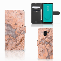Samsung Galaxy J6 2018 Bookcase Marmer Oranje - thumbnail