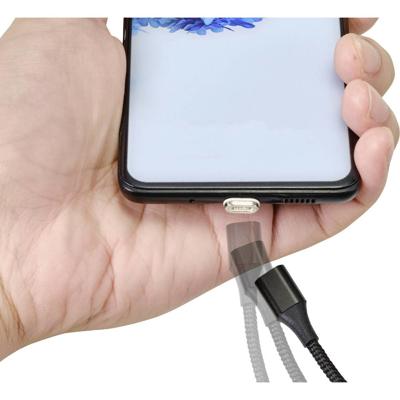Renkforce USB-kabel USB 2.0 USB-A stekker, USB-micro-B stekker 1.00 m Zwart Magnetische stekker RF-4746074