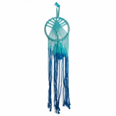 Macramé Cirkel en Boom Blauw - 70 cm