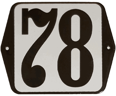 Huisnummer naambordje standaard 15x12 cm nummer 78 - Warentuin mix