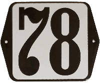 Huisnummer naambordje standaard 15x12 cm nummer 78 - Warentuin mix - thumbnail