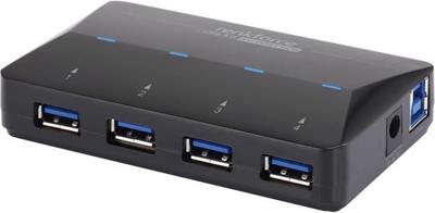 Renkforce 4 poorten USB-hub Met snellaadpoort, Met status-LEDs Zwart Renkforce 4 poorten USB-hub Met snellaadpoort, Met status-LEDs Zwart