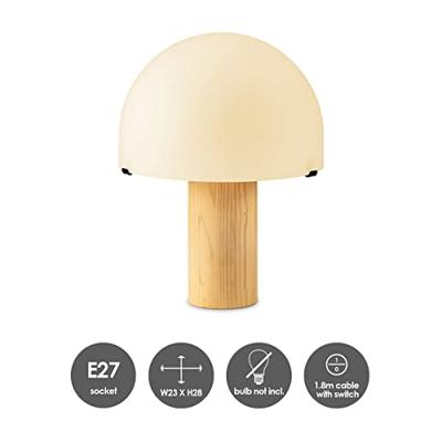 Light depot - tafellamp Mushroom hout-glas - Outlet
